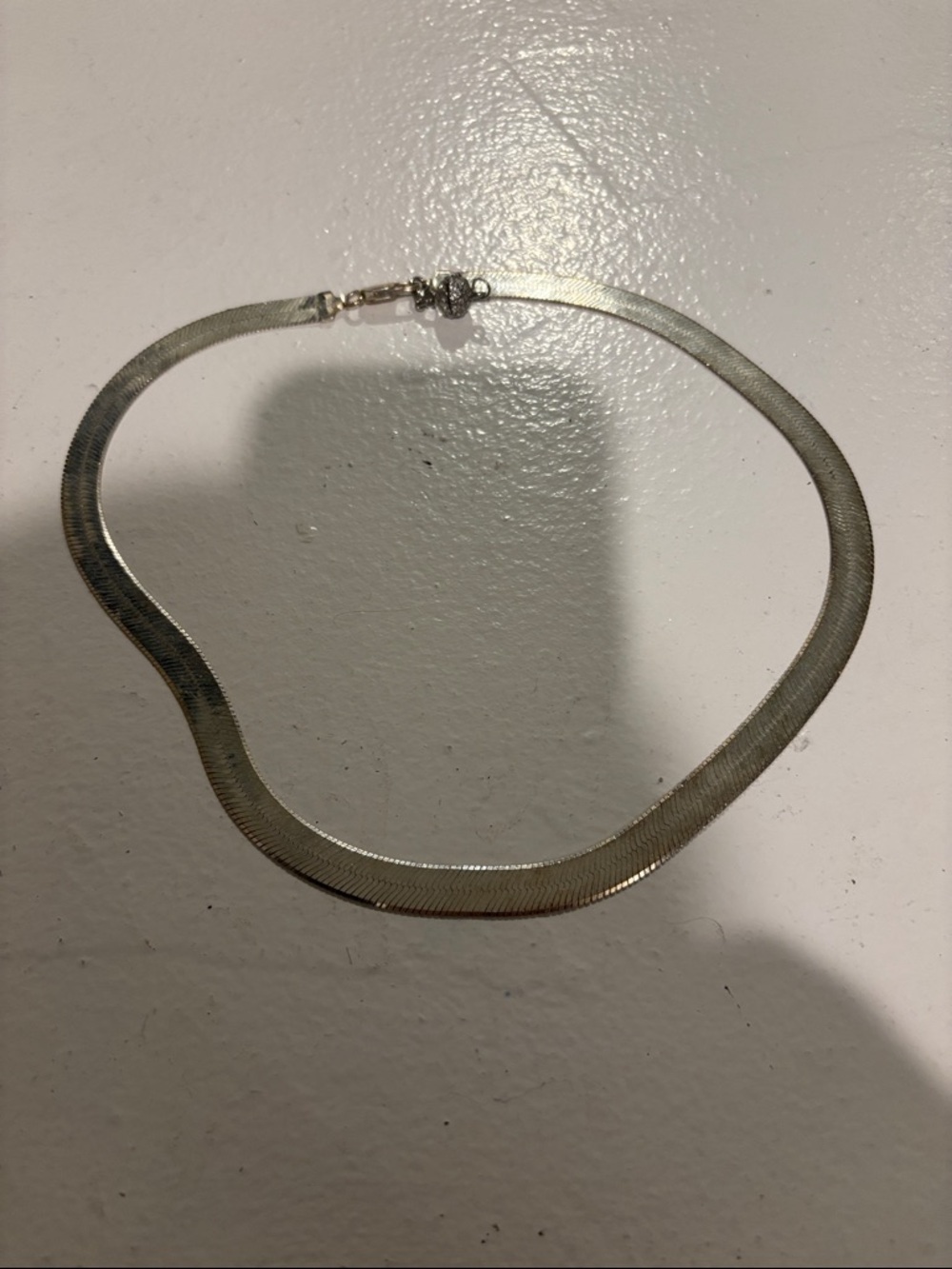 Classic Silver Herringbone Choker Necklace for Women